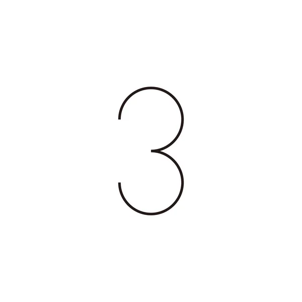Nummer Lijn Geometrisch Symbool Eenvoudige Logo Vector — Stockvector