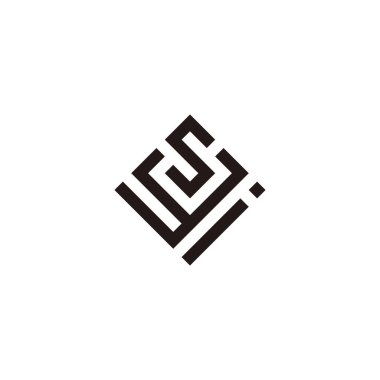 S harfi, y ve i kare geometrik sembol basit logo vektörü