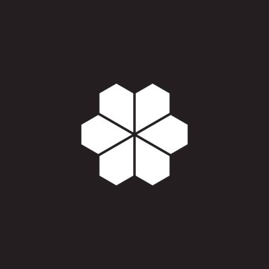 Altı elmas, kar tanesi geometrik sembolü basit logo vektörü