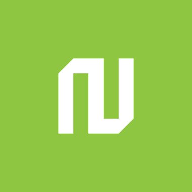 N harfi yaprağı, kare geometrik sembol basit logo vektörü