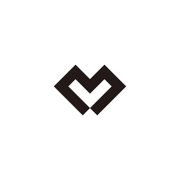 Letter Heart Outline Geometric Symbol Simple Logo Vector — Vector de stock
