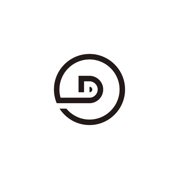 Lettera Cerchio Collegare Simbolo Geometrico Semplice Vettore Logo — Vettoriale Stock