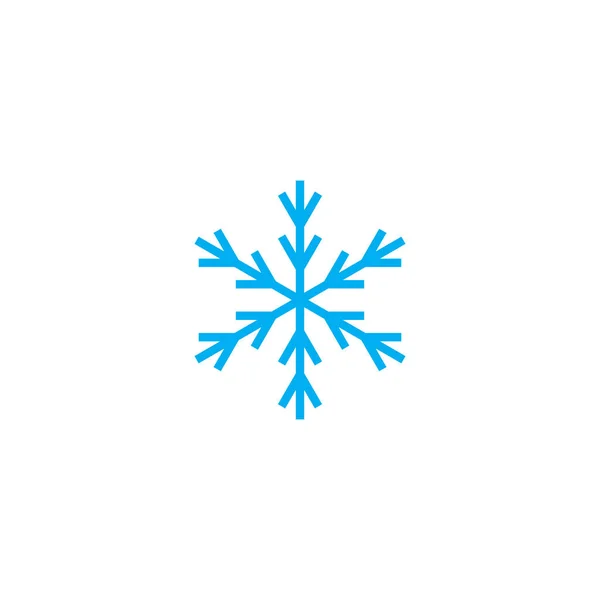 Flocon Neige Symbole Géométrique Bleu Simple Vecteur Logo — Image vectorielle