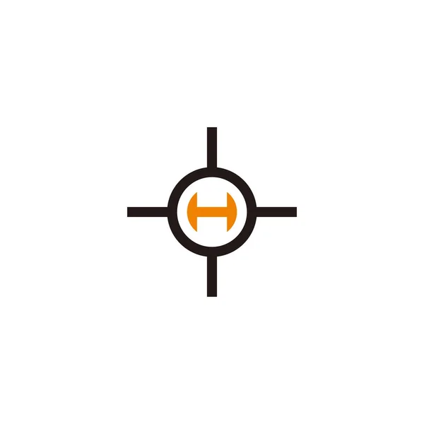 字母H目标 圆形几何符号简单标识向量 — 图库矢量图片