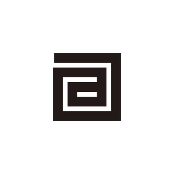Huruf Spiral Ganda Simbol Geometris Persegi Vektor Logo Sederhana - Stok Vektor