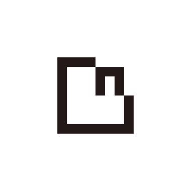 G ve n harfleri, kilitli geometrik sembol basit logo vektörü