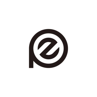 Z harfi P, daire geometrik sembol basit logo vektörü