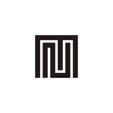 M ve N karesi harfi, geometrik sembolün kombinasyonu basit logo vektörü
