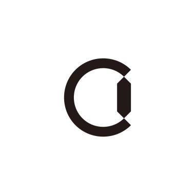 C harfi mücevher, altıgen geometrik sembol basit logo vektörü