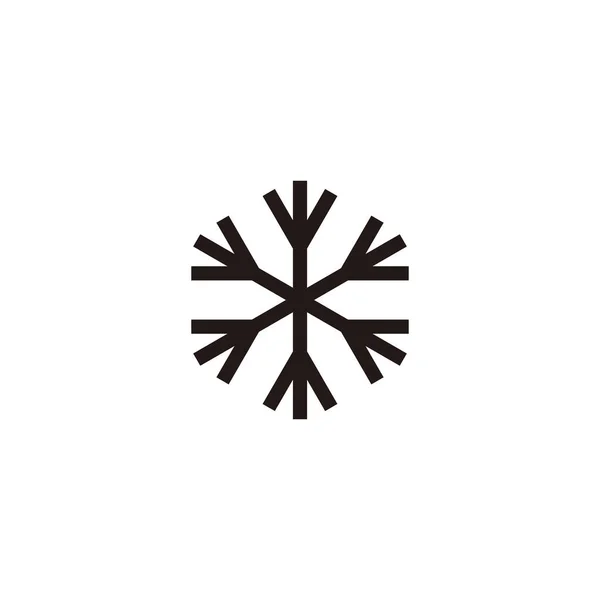 Flocon Neige Symbole Géométrique Unique Simple Logo Vecteur — Image vectorielle