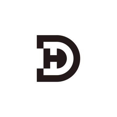 Letter H and D outline geometric symbol simple logo vector