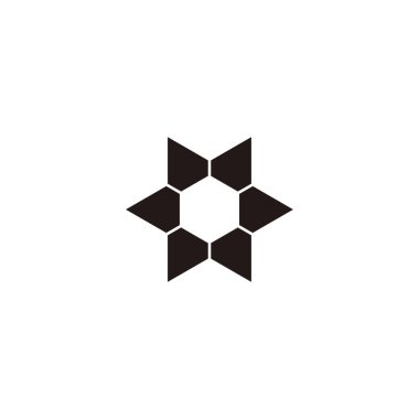 Altı elmas geometrik sembol basit logo vektörü