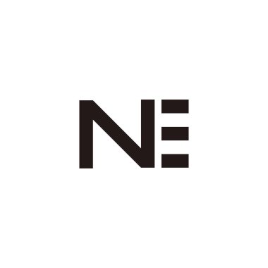 NE harfi geometrik sembolü özetliyor basit logo vektörü