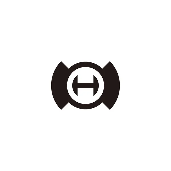 Mの文字H 円の幾何学的なシンボルシンプルなロゴベクトル — ストックベクタ