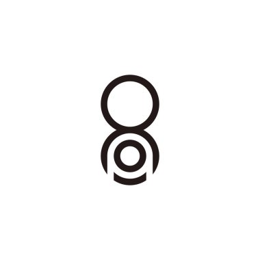 Letter A number 8 circle geometric symbol simple logo vector