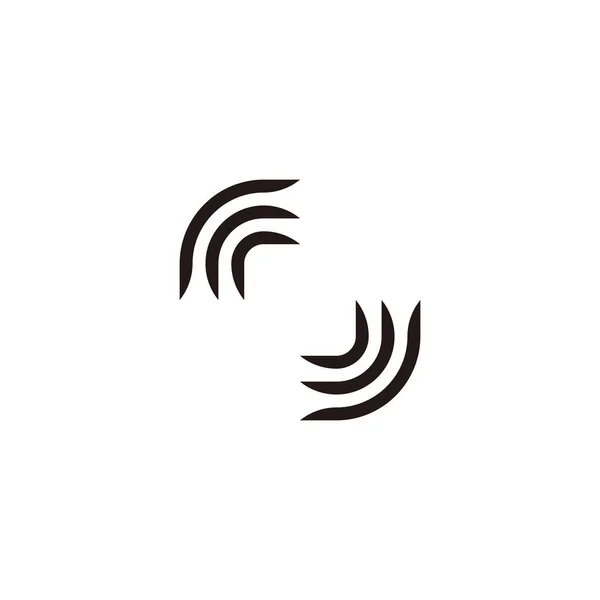 Letra Alvo Linhas Símbolo Geométrico Vetor Logotipo Simples —  Vetores de Stock