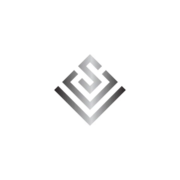Bokstaven Och Fyrkantig Geometrisk Symbol Enkel Logotyp Vektor — Stock vektor