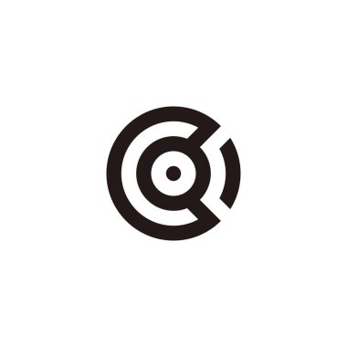 C harfi çember çizgisi geometrik sembol basit logo vektörü