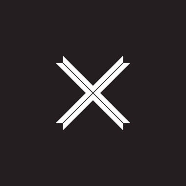 Letter X ribbon geometric symbol simple logo vector