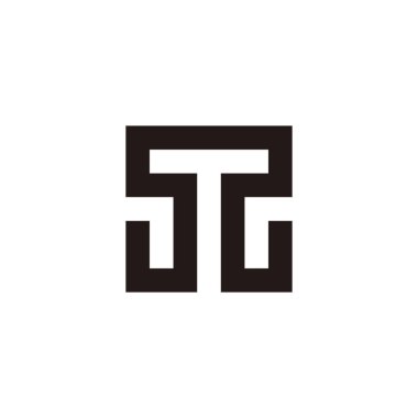 Harf T ve M kare, özet geometrik sembol basit logo vektörü
