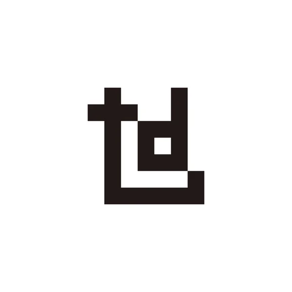 字母T L和D平方几何符号简单标识向量 — 图库矢量图片