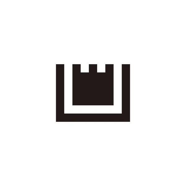 Letra Corona Símbolo Geométrico Cuadrado Simple Logotipo Vector — Vector de stock