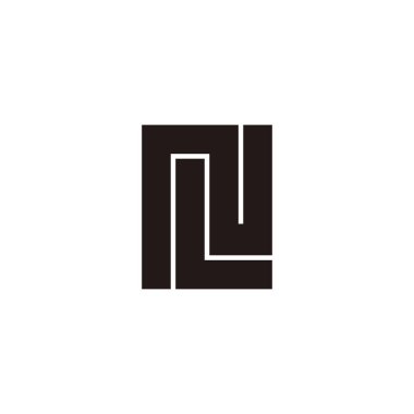 Harf N ve L kare geometrik sembol basit logo vektörü