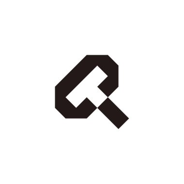 CT TC T kare geometrik sembolü basit logo vektörü