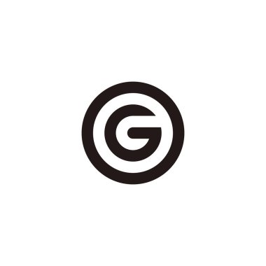 Letter G in O, circle geometric symbol simple logo vector