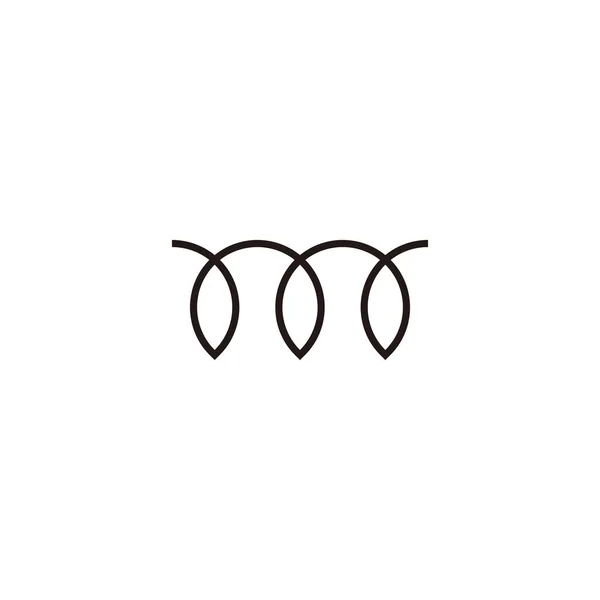 Буква Листья Линии Геометрический Символ Простой Вектор Логотипа — стоковый вектор