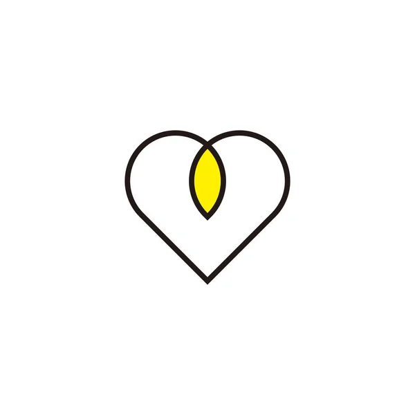 Serce Liść Linia Symbol Geometryczny Prosty Wektor Logo — Wektor stockowy