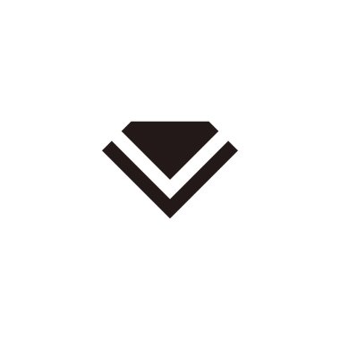 Letter V diamond geometric symbol simple logo vector
