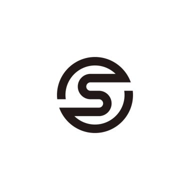 S harfi çember çizgisi, döndürme geometrik sembolü basit logo vektörü