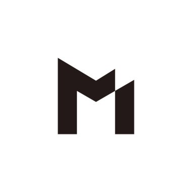 R ve M harfi eşsiz geometrik sembol basit logo vektörü