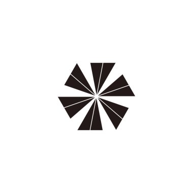 Altıgen, yuvarlak, güneş geometrik sembolü basit logo vektörü