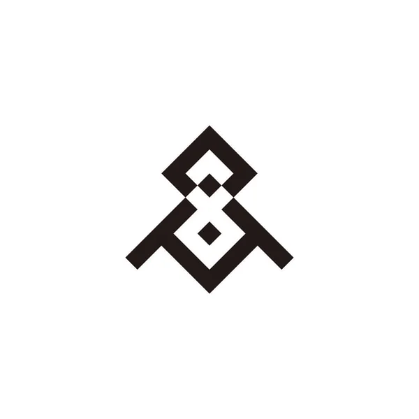 Letra Número Símbolo Geométrico Cuadrado Simple Logo Vector — Vector de stock