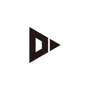 D işaretçisi geometrik sembolü basit logo vektörü