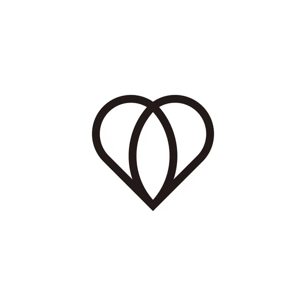 Miłość Liść Geometryczny Symbol Prosty Wektor Logo — Wektor stockowy