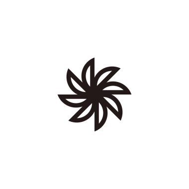 Eşsiz güneş, yuvarlak geometrik sembol basit logo vektörü