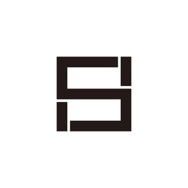 S harfi numara 8, geometrik sembolü katla basit logo vektörü