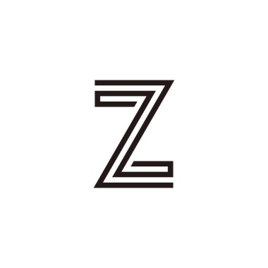 Z harfi geometrik sembolü iki katına çıkarır basit logo vektörü