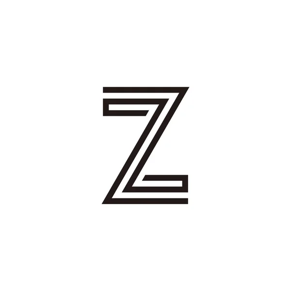 Letra Dobla Símbolo Geométrico Simple Logo Vector — Vector de stock