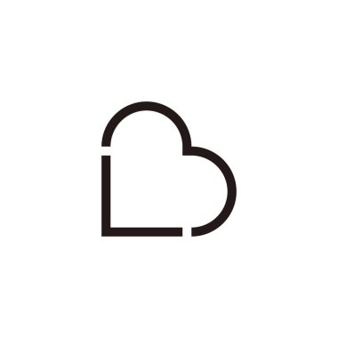 L ve B harfi geometrik sembol basit logo vektörü