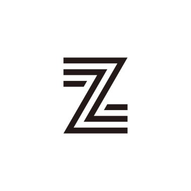 Z harfi geometrik sembolü özetliyor basit logo vektörü