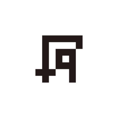 Letter f and q square geometric symbol simple logo vector