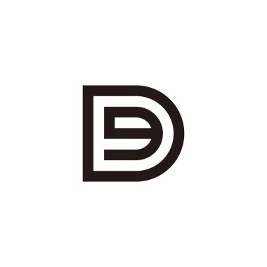 D harfinde g harfi, geometrik sembolün ana hatları basit logo vektörü