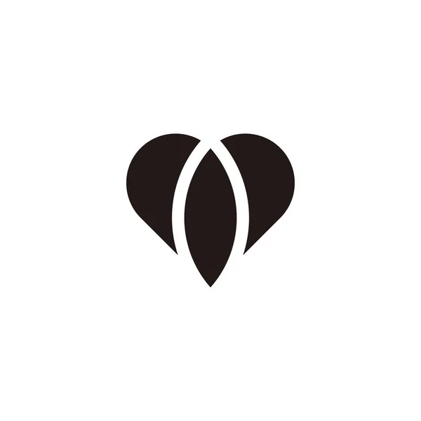 Heart Leaf Geometric Symbol Simple Logo Vector — Stok Vektör