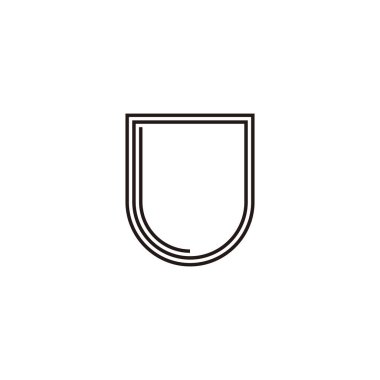 Kalkan, çizgiler geometrik sembol basit logo vektörü