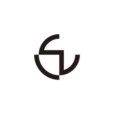 Letter GW WG G W circle geometric symbol simple logo vector