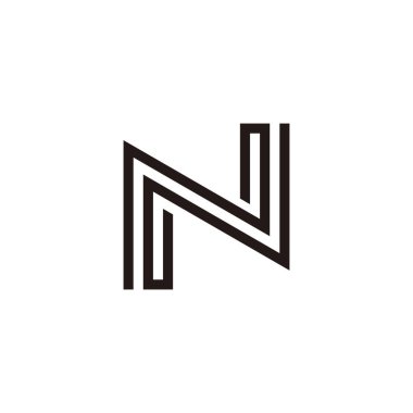 N harfi, geometrik sembolü çiftleştirir basit logo vektörü